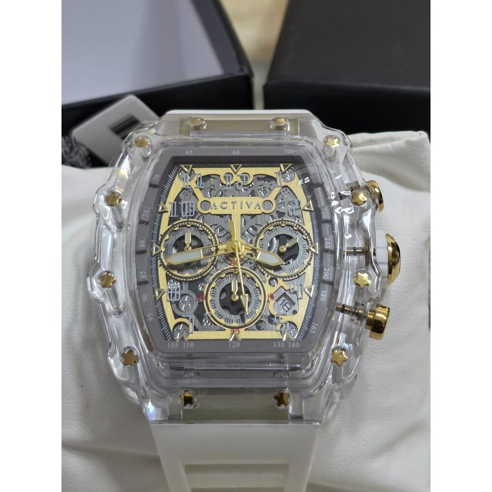 New Activa Fury X by Invicta Skeleton Dial Sport Watch- Clear & Gold ACW2305-023